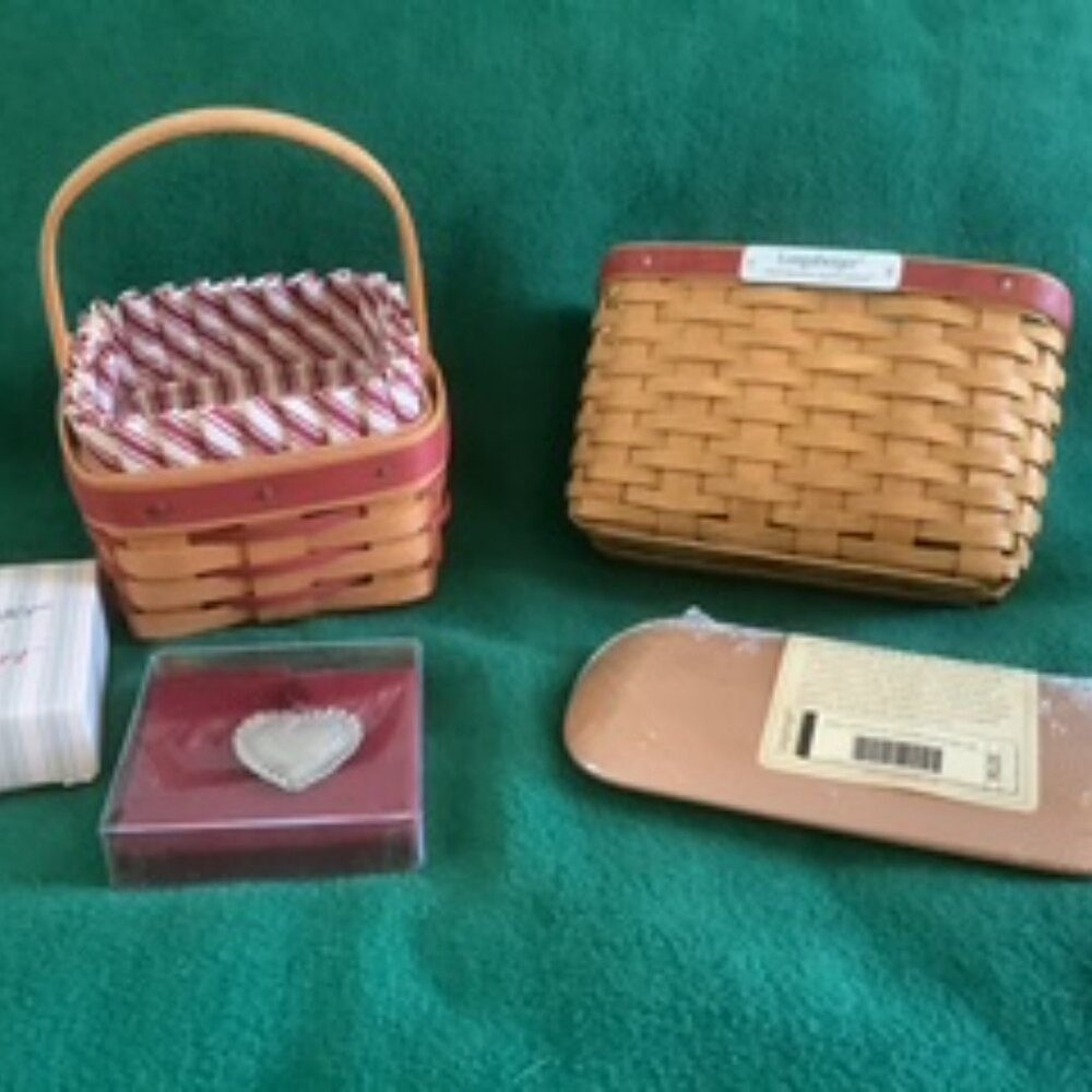2 Longaberger Sweet Heart Baskets